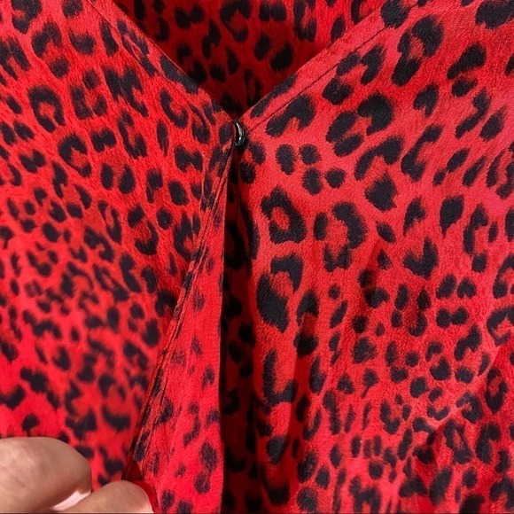 Sanctuary Red and Black Cheetah Print Blouse - Picture 7 of 8